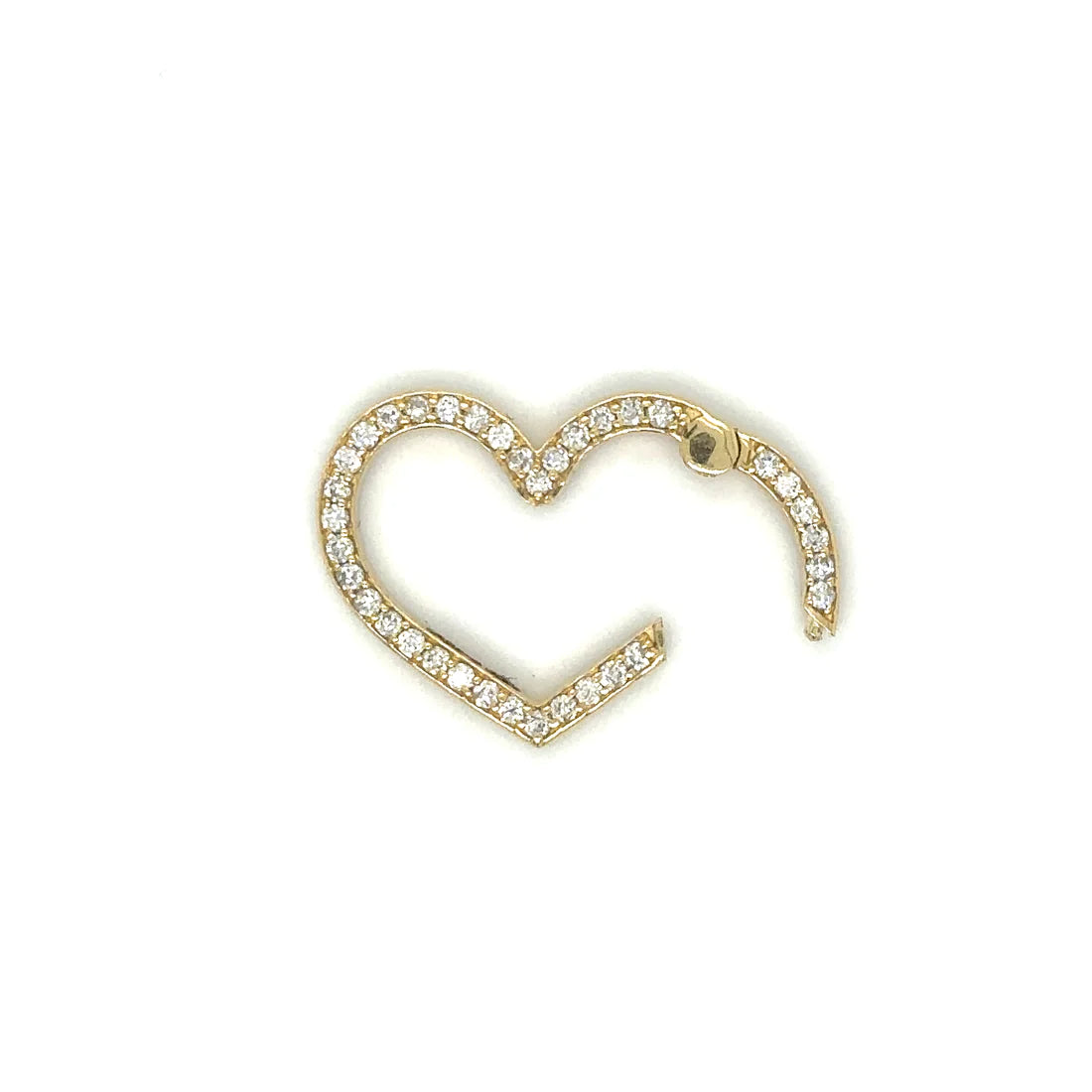 14k Yellow Gold Heart Shape Diamond Lock