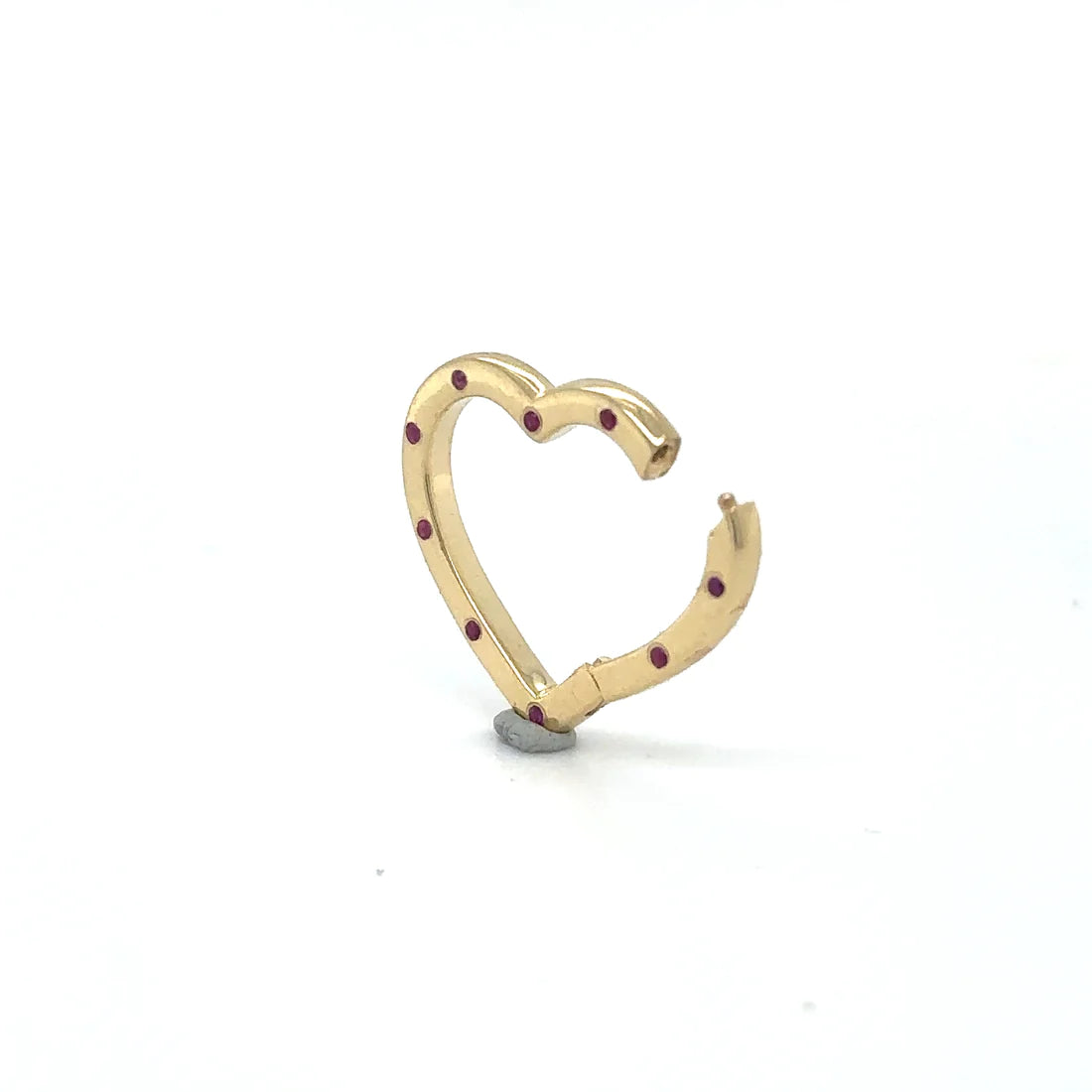 14k Yellow Gold Ruby Heart Lock