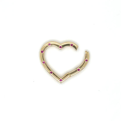 14k Yellow Gold Ruby Heart Lock