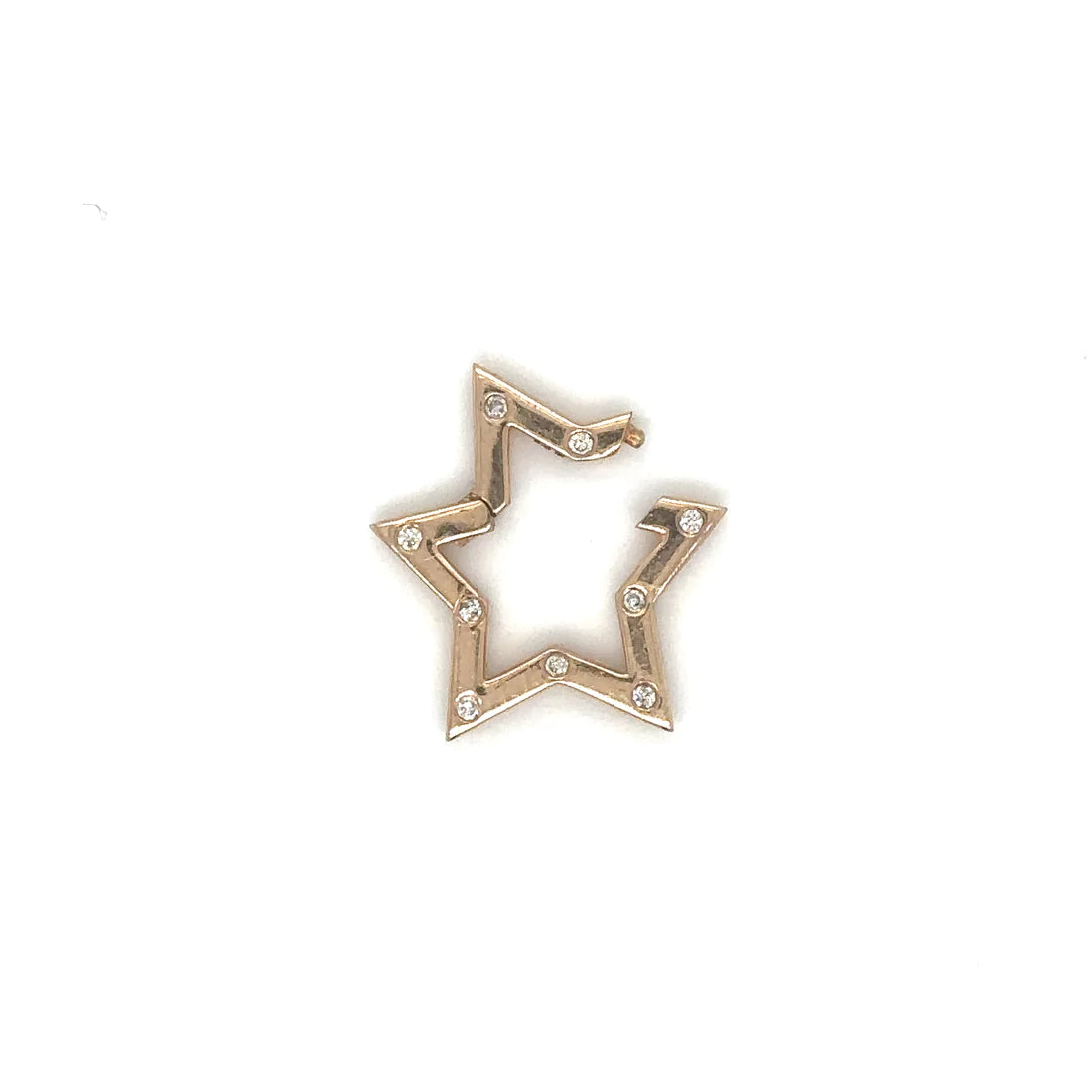 14k Rose Gold Star Lock With Diamonds