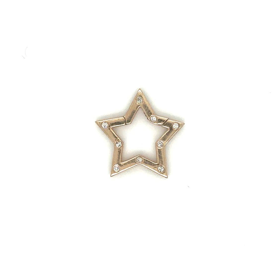14k Rose Gold Star Lock With Diamonds