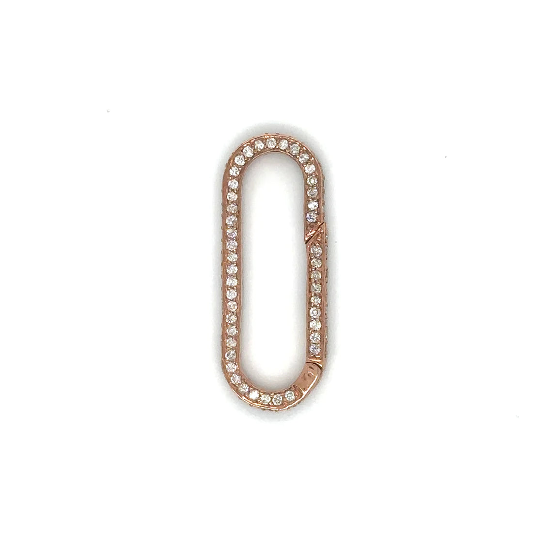 14k Rose Gold Diamond Paperclip Lock