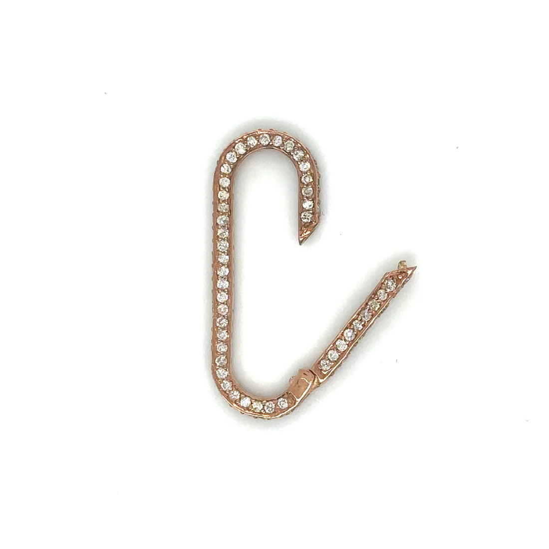 14k Rose Gold Diamond Paperclip Lock