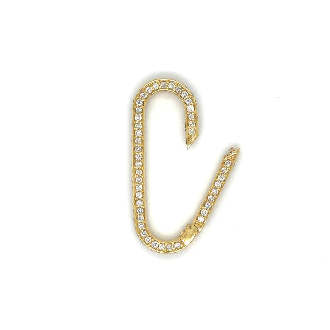 14k Yellow Gold Diamond Paperclip Lock