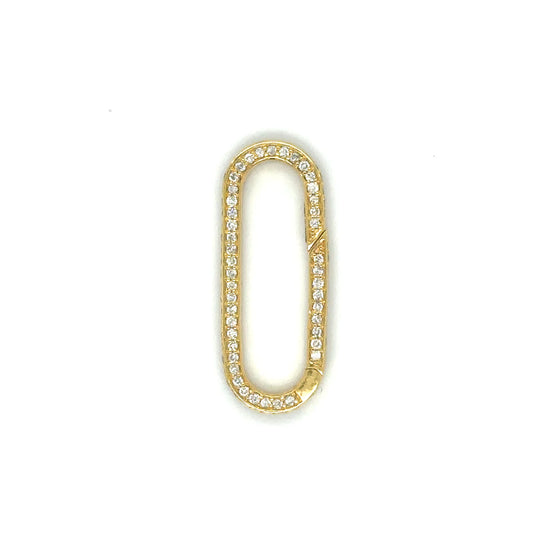 14k Yellow Gold Diamond Paperclip Lock