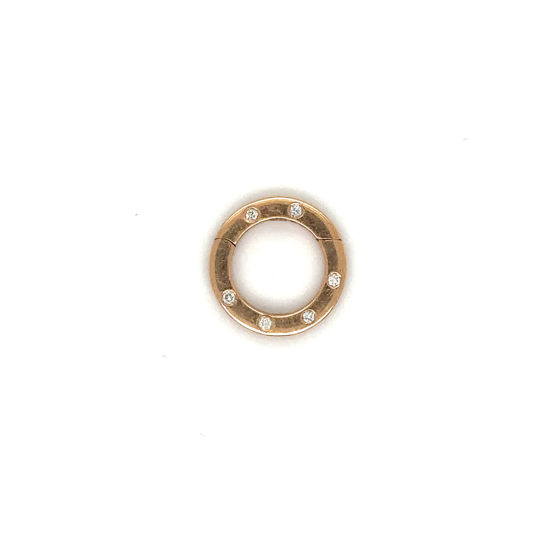 14k Rose Gold Diamond Round Lock