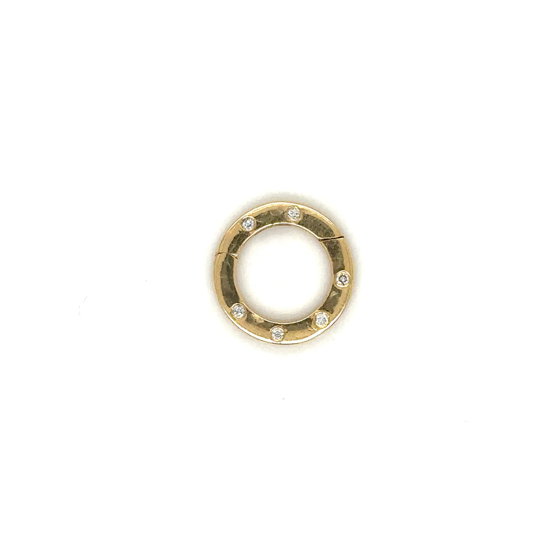 14k Yellow Gold Diamond Round Lock