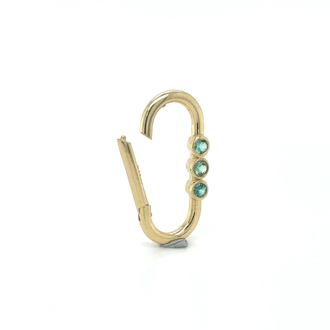 14k Yellow Gold Emerald Paperclip Lock