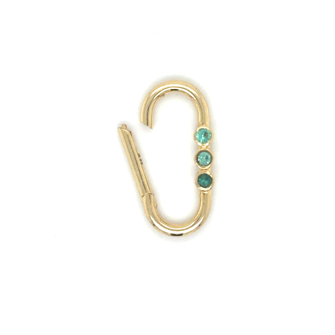 14k Yellow Gold Emerald Paperclip Lock
