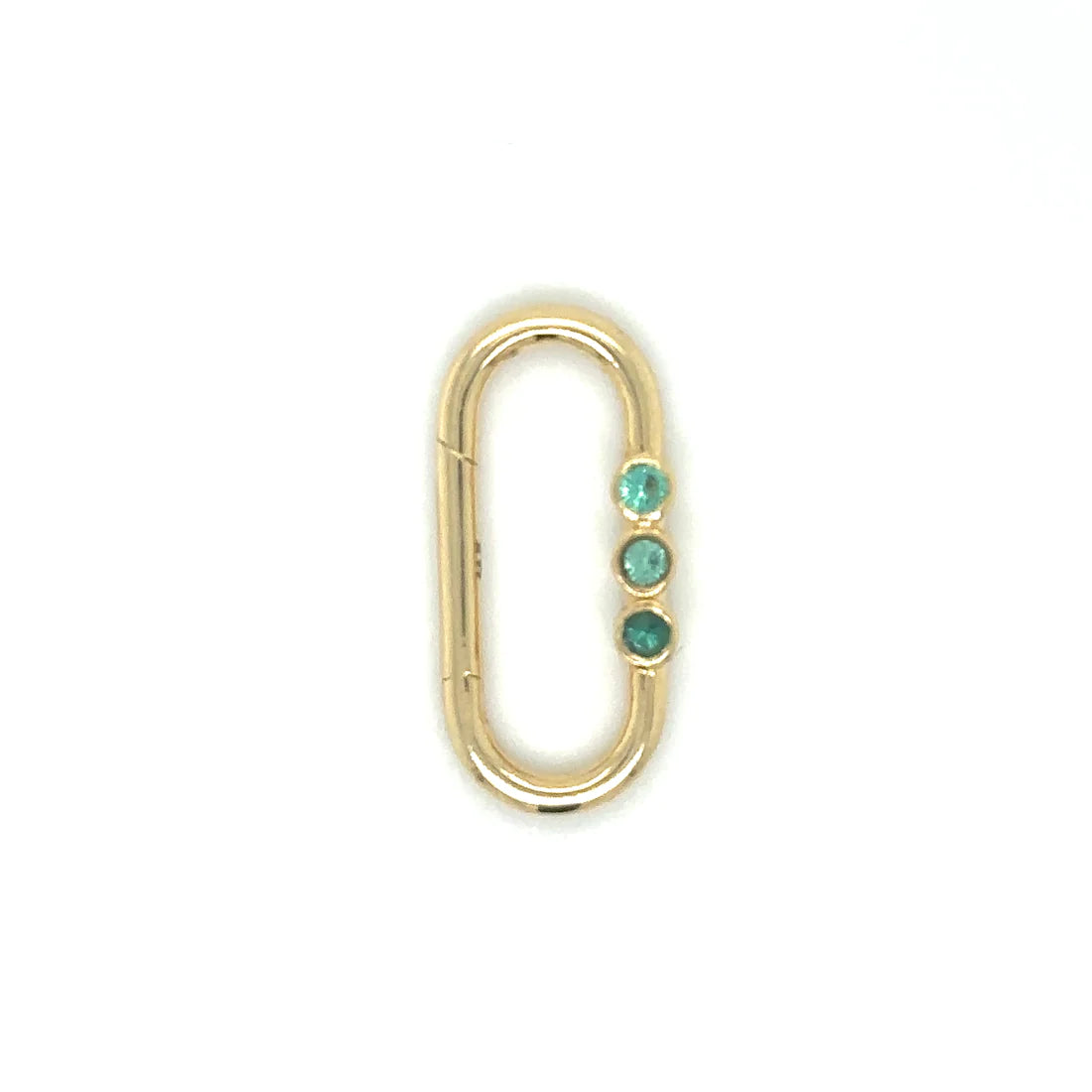14k Yellow Gold Emerald Paperclip Lock
