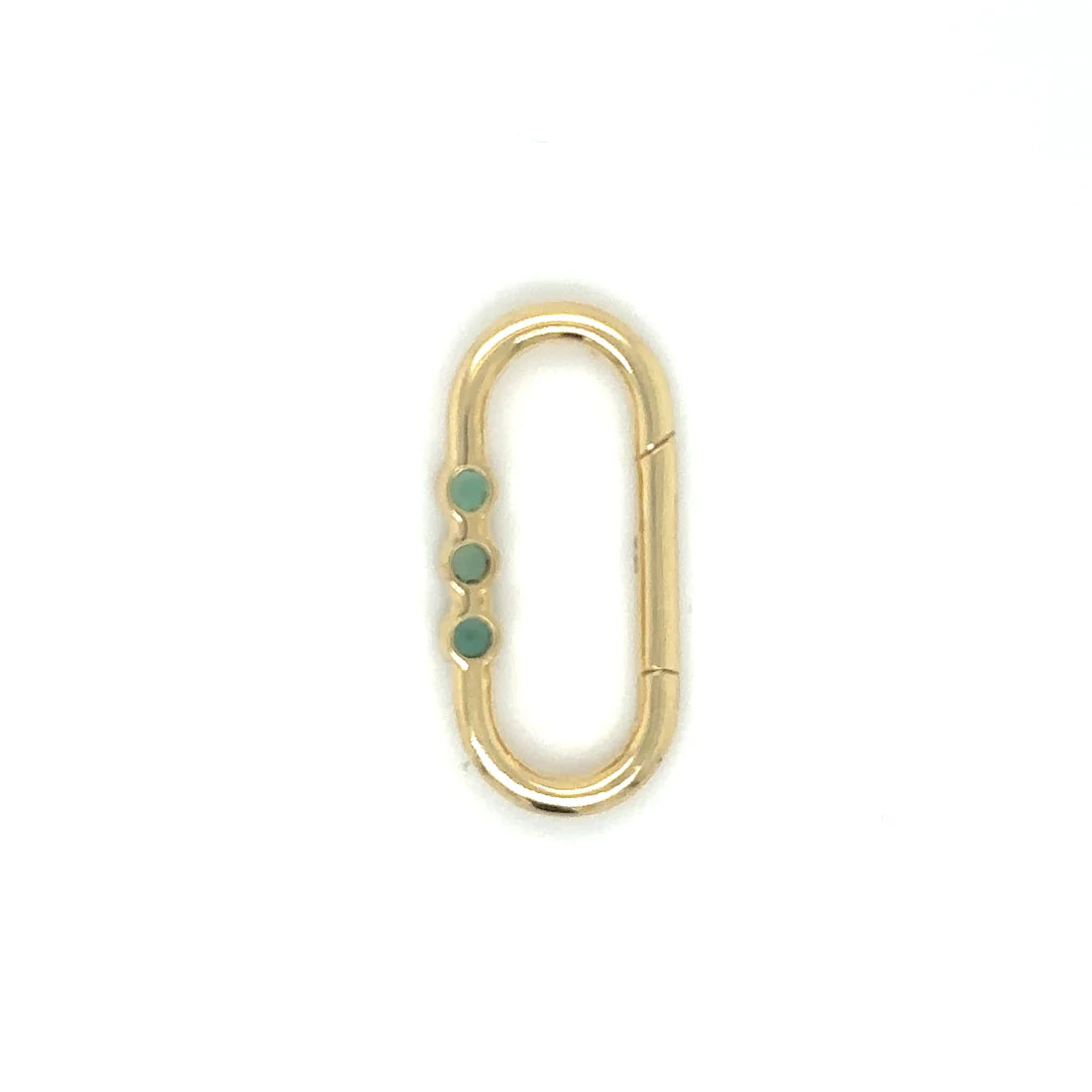 14k Yellow Gold Emerald Paperclip Lock
