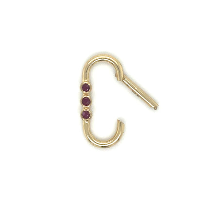 14k Yellow Gold Ruby Paperclip Lock