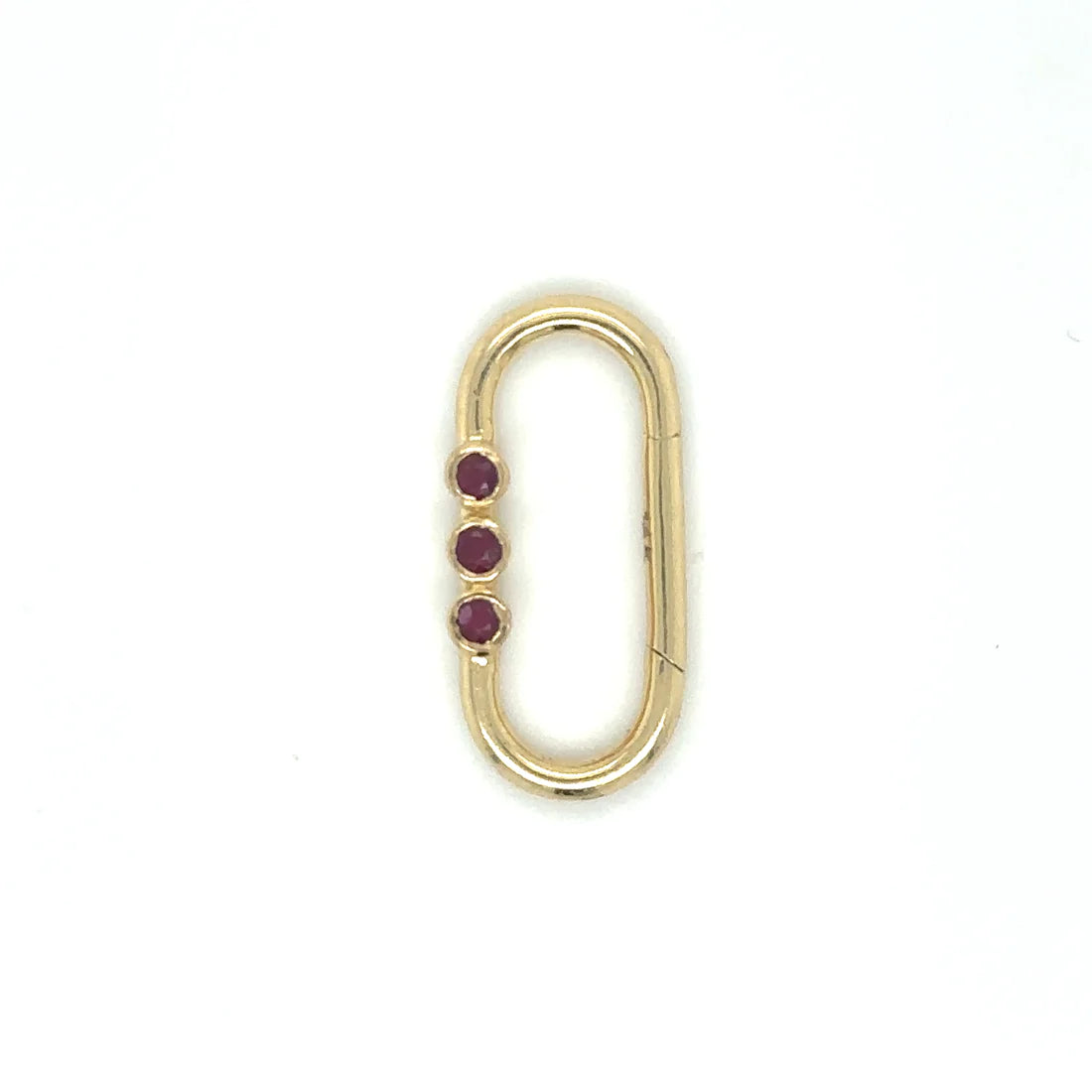14k Yellow Gold Ruby Paperclip Lock