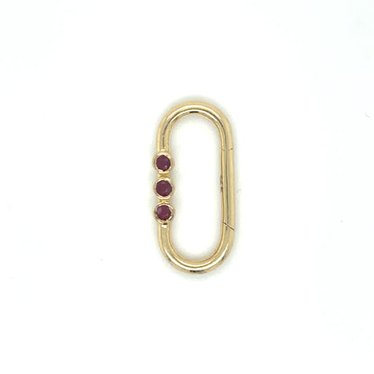 14k Yellow Gold Ruby Paperclip Lock