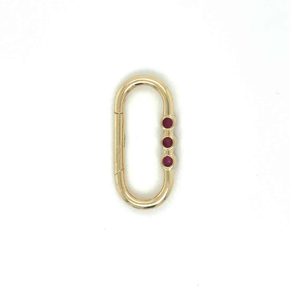 14k Yellow Gold Ruby Paperclip Lock