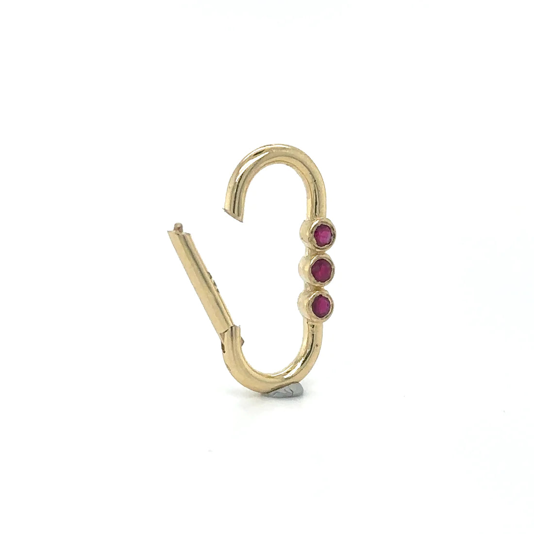 14k Yellow Gold Ruby Paperclip Lock