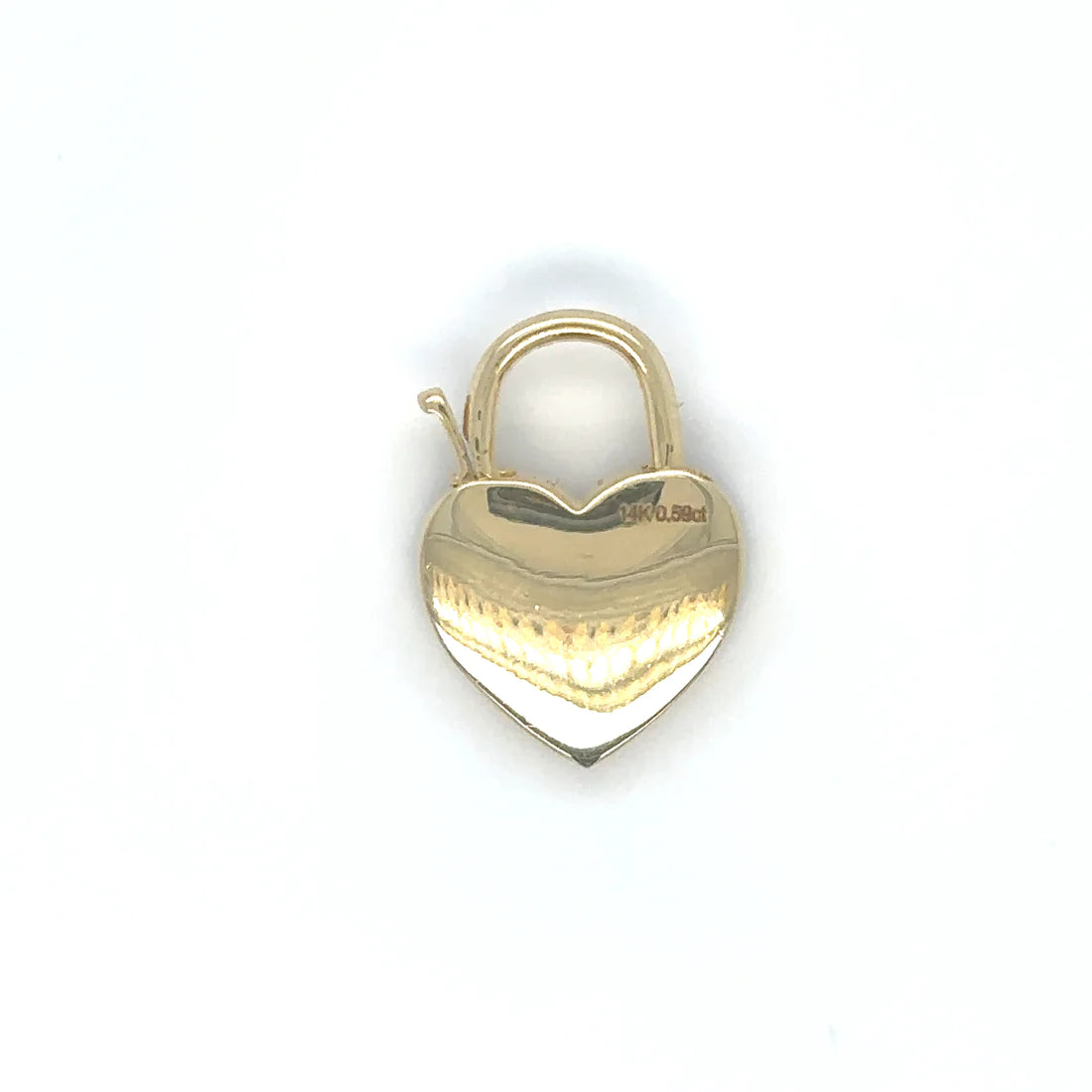14k Yellow Gold Heart Shape Diamond Connector/lock