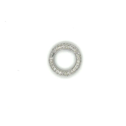 14k White Gold Diamond Round Lock