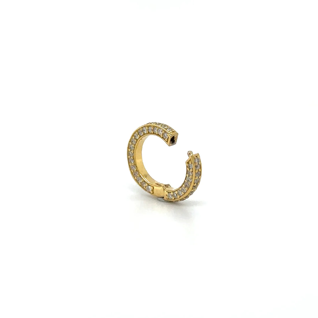 14k Yellow Gold Diamond Round Lock