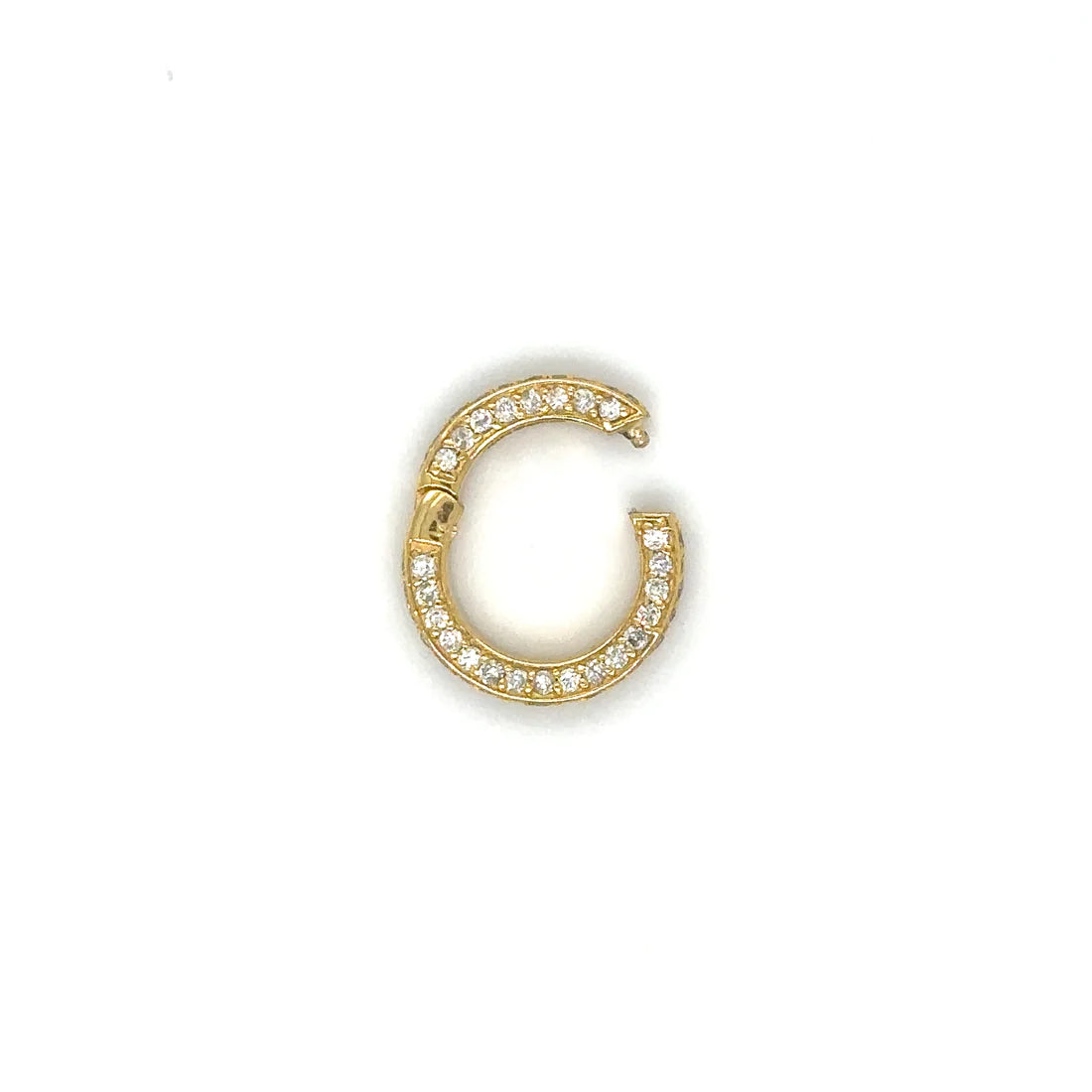 14k Yellow Gold Diamond Round Lock