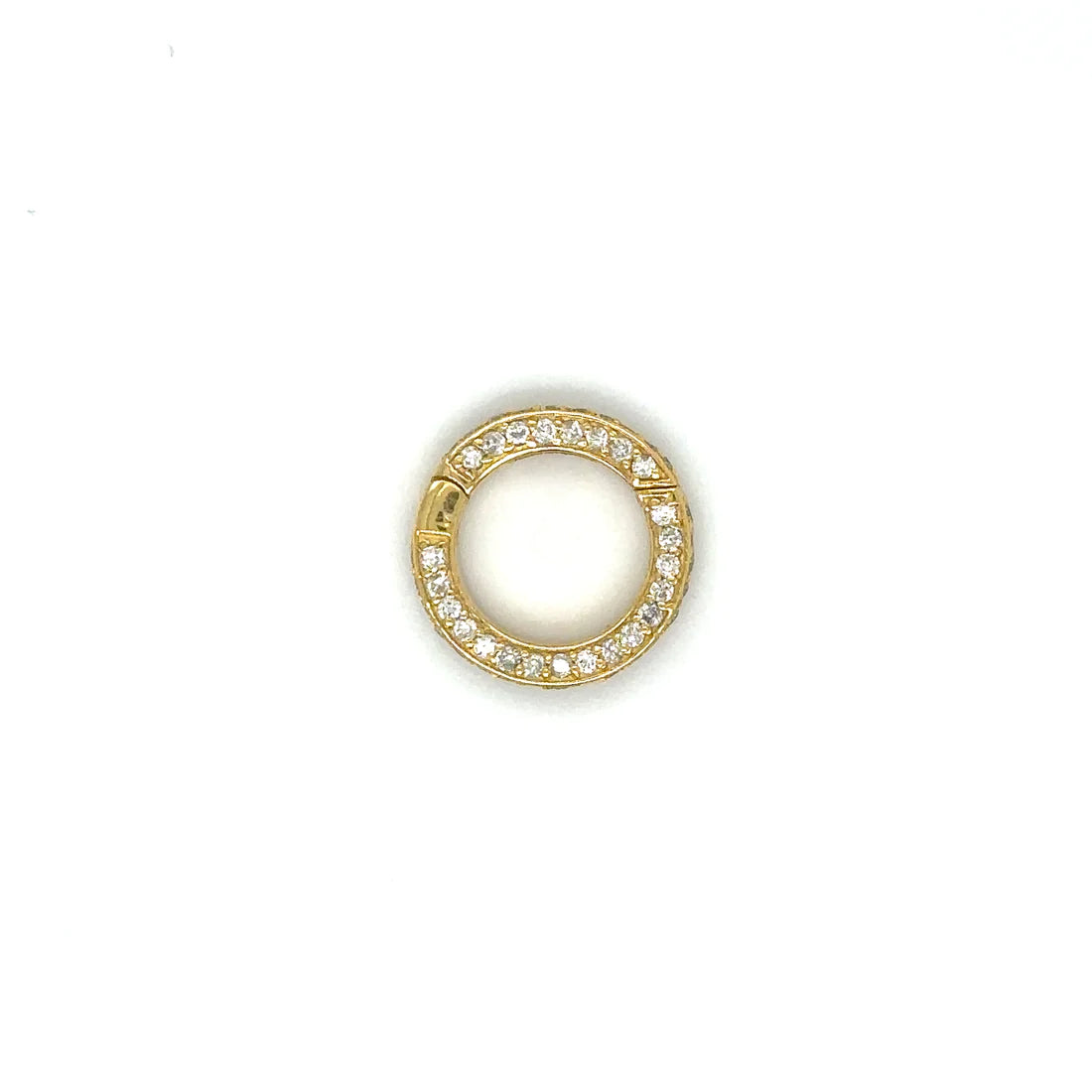 14k Yellow Gold Diamond Round Lock