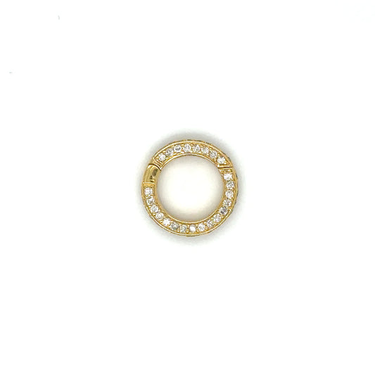 14k Yellow Gold Diamond Round Lock