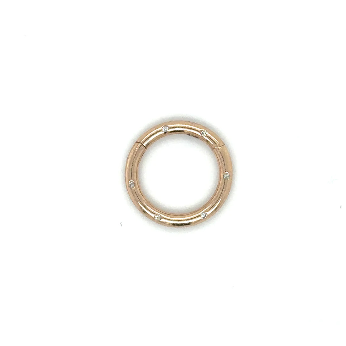 14k Rose Gold Diamond Round Lock