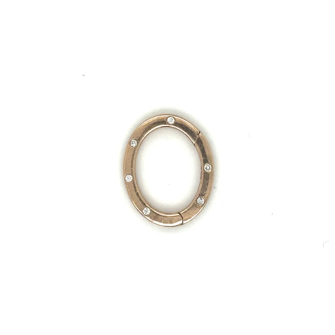 14k Rose Gold Oval Lock With Diamonds