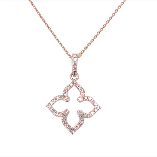 Clover Pendant With Diamonds