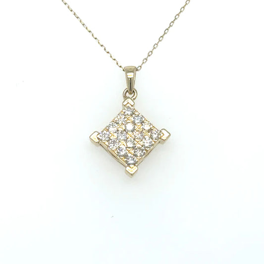 Square Pendant With Diamonds