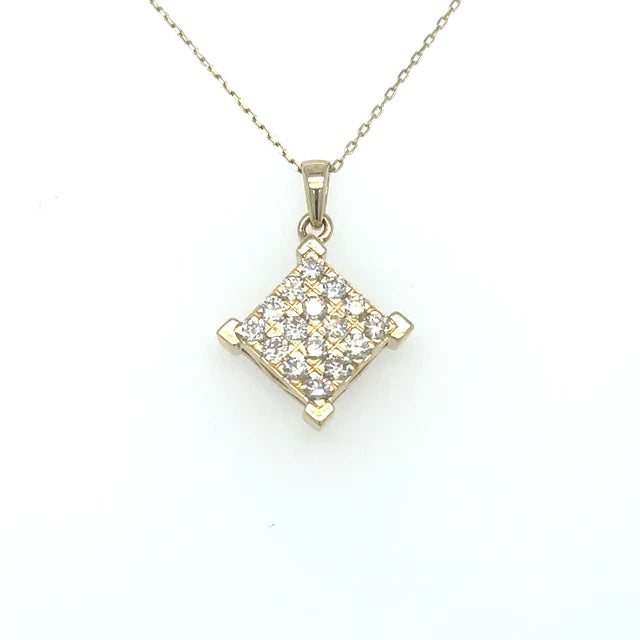Square Pendant With Diamonds