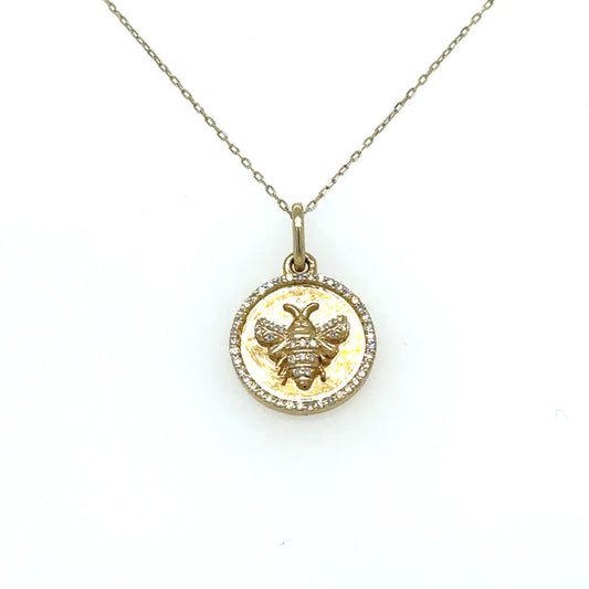 Small Bee Pendant With Diamonds