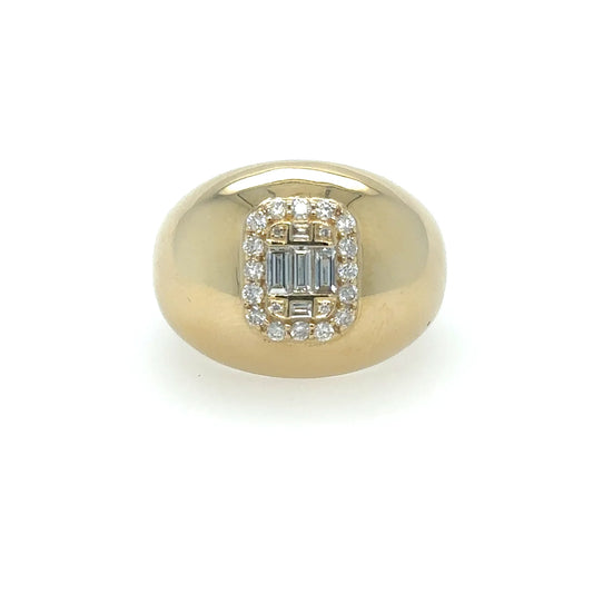 Diamond Dome Ring in 14kt Yellow Gold