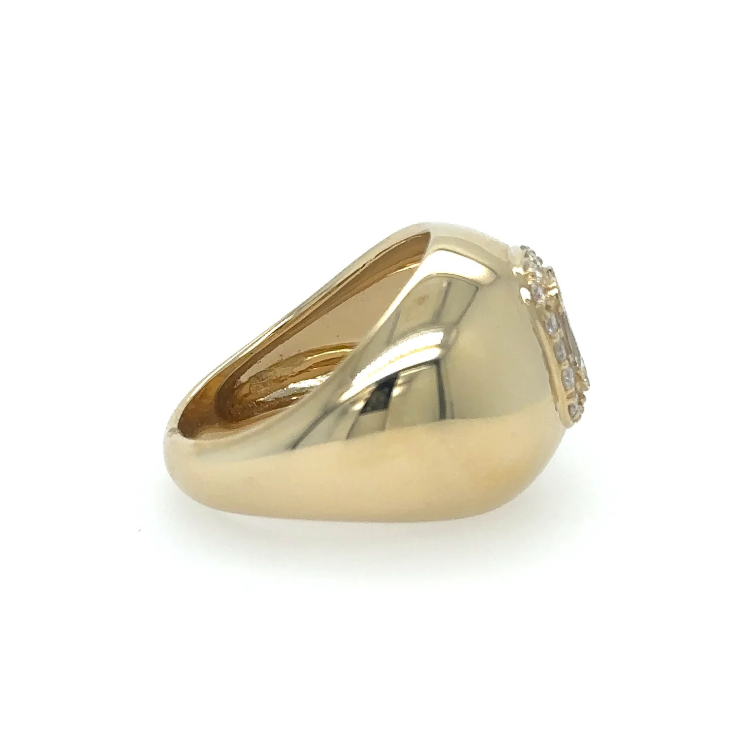 Diamond Dome Ring in 14kt Yellow Gold