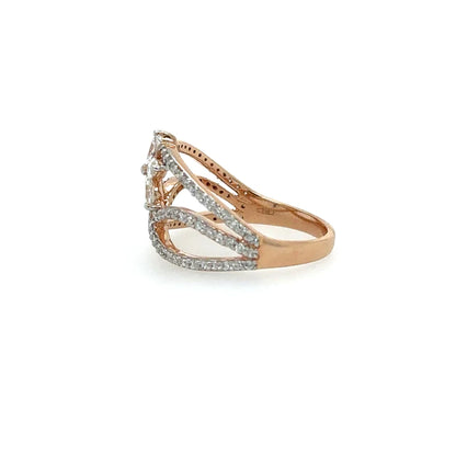 Rose Gold Ring With Yellow Diamonds