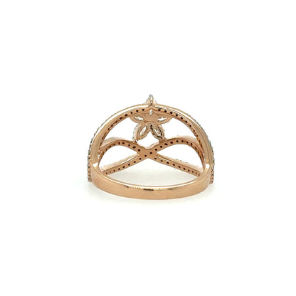 Rose Gold Ring With Yellow Diamonds