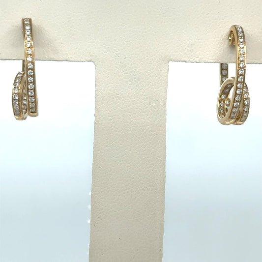 14k Yellow Gold Diamond Earring