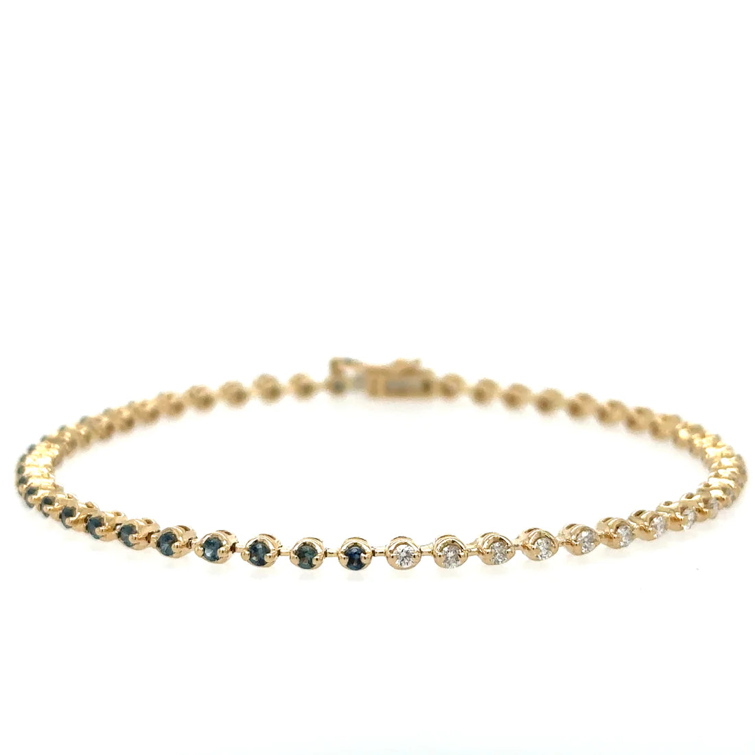 Diamond / Blue Sapphire Tennis Bracelet