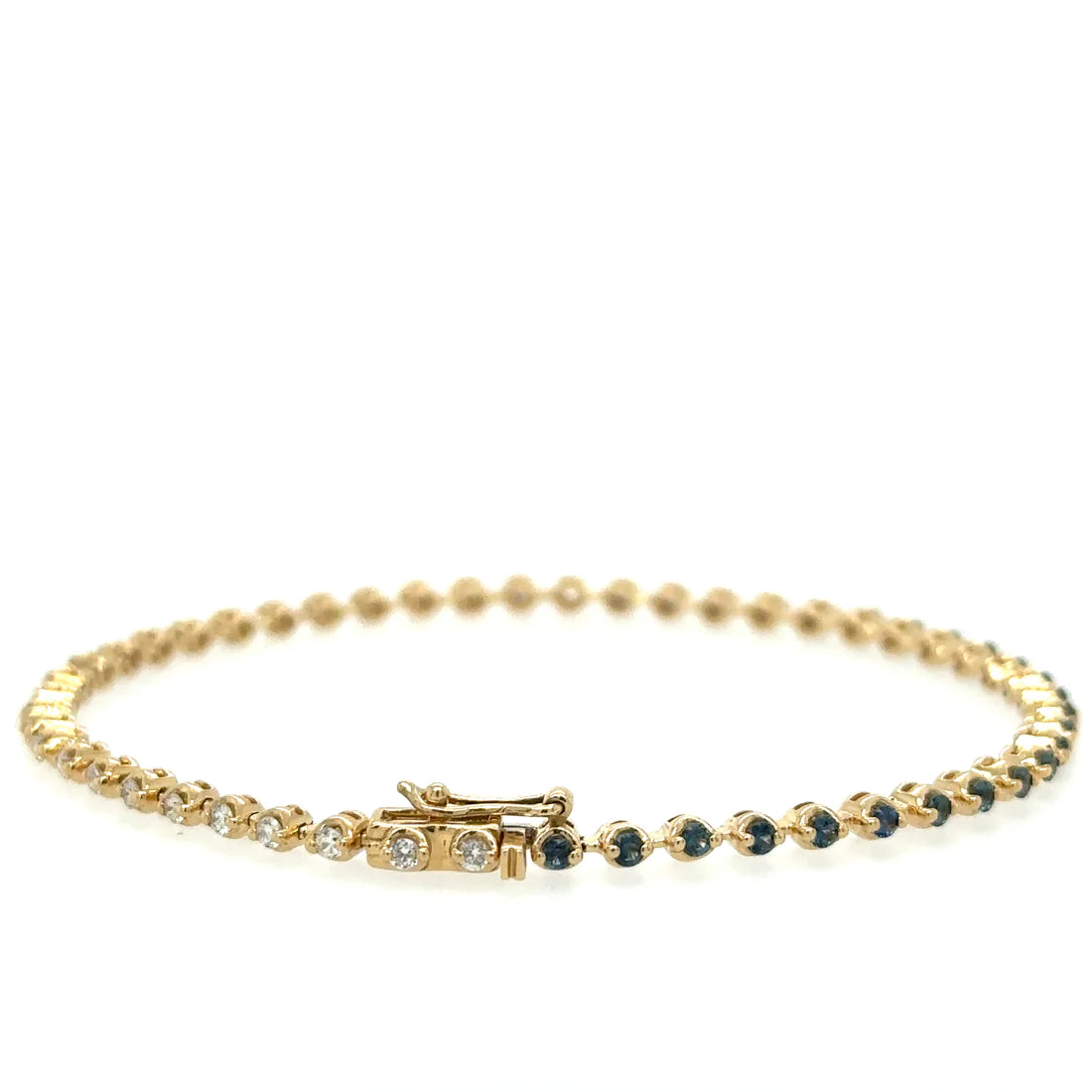 Diamond / Blue Sapphire Tennis Bracelet