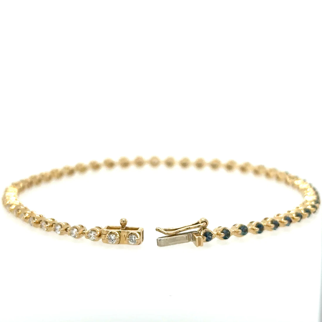 Diamond / Blue Sapphire Tennis Bracelet
