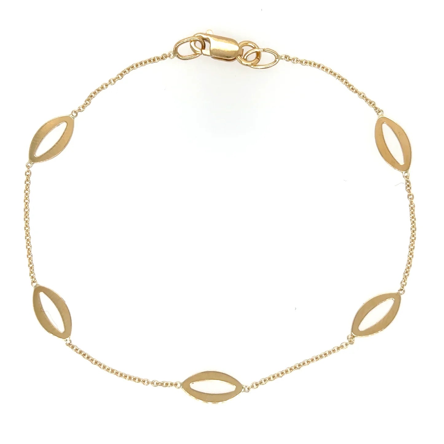 14kt Yellow Gold Marquise Braclet 7"