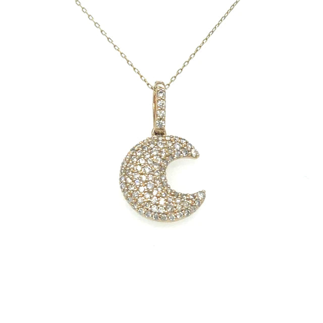 Half Moon Pendant With Diamonds