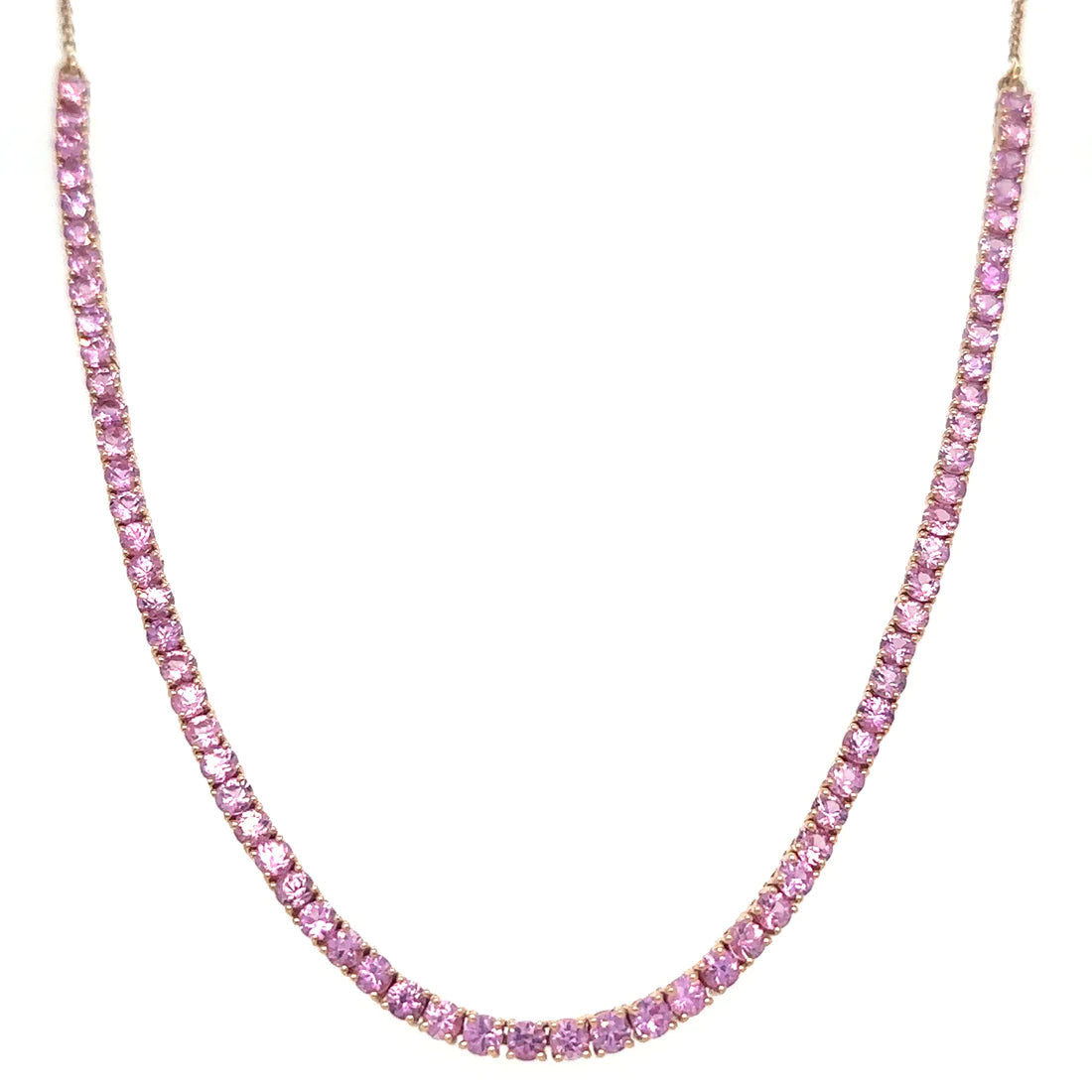 Rose Gold Pink Sapphire Necklace