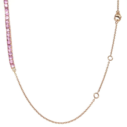 Rose Gold Pink Sapphire Necklace