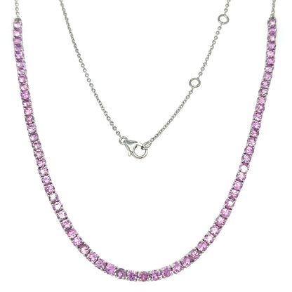 White Gold Pink Sapphire Necklace