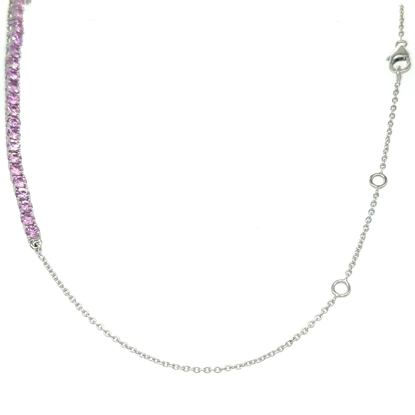 White Gold Pink Sapphire Necklace