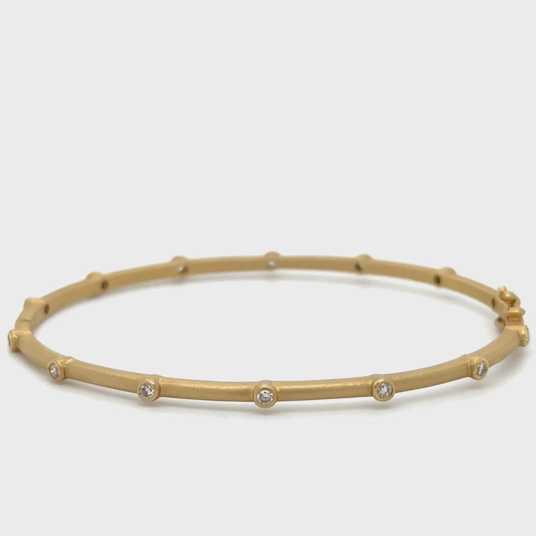 18kt Yellow Gold Diamond Bangle