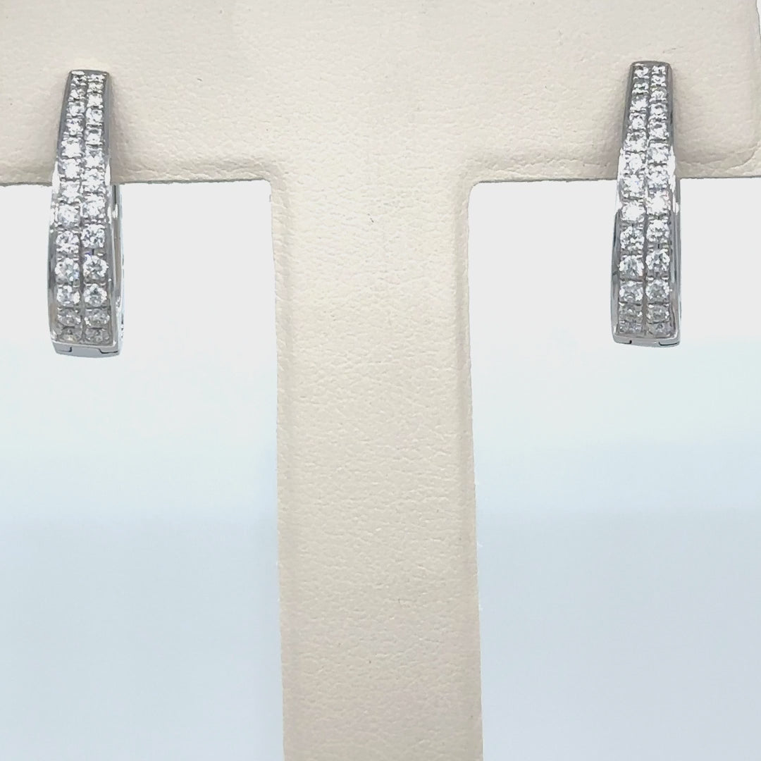 14k White Gold Diamond Earring