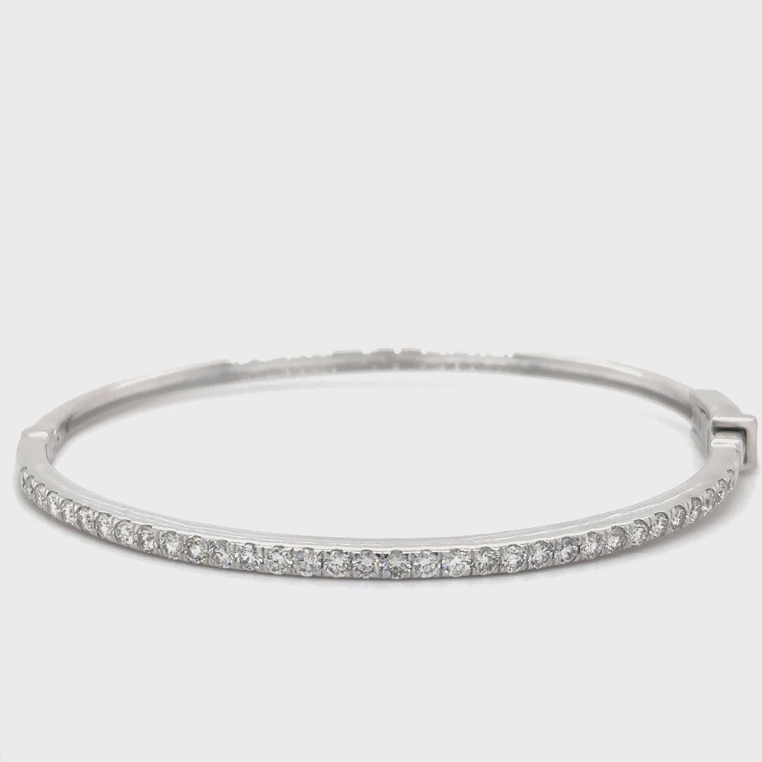 14kt White Gold Diamond Bangle