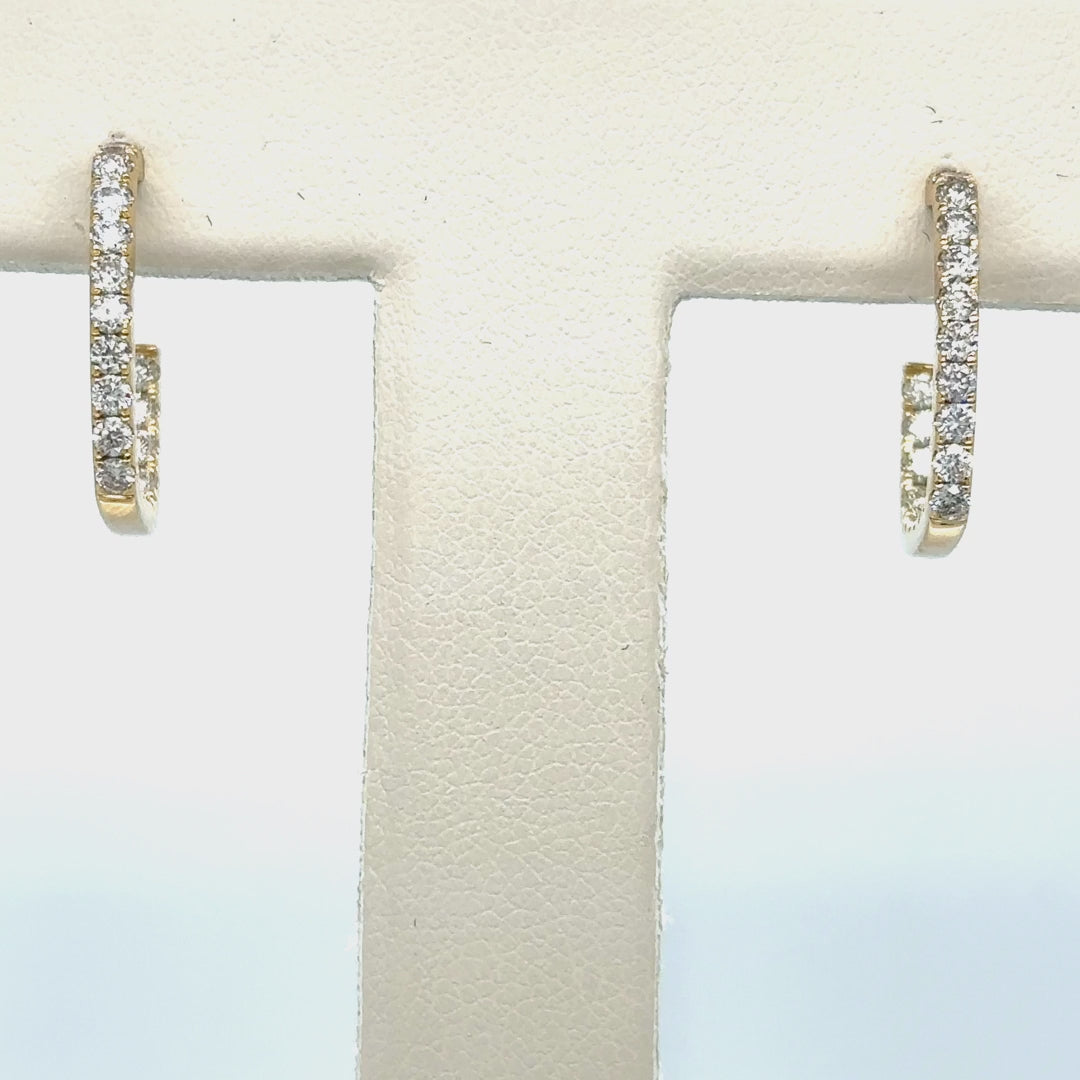 14k Yellow Gold Diamond Earring